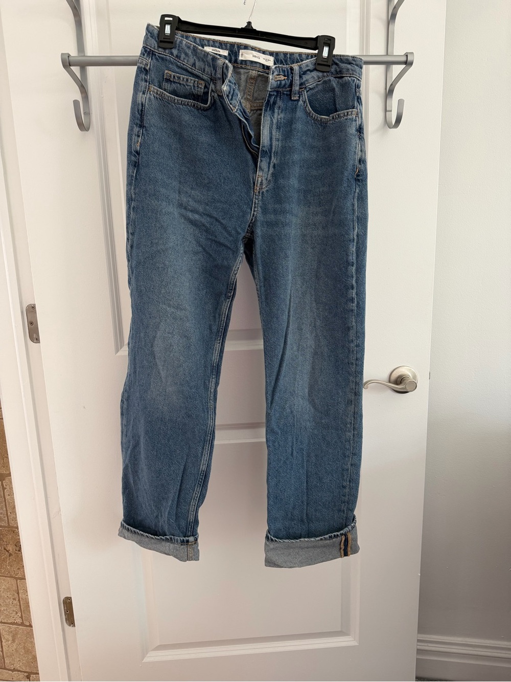 Mango Matilda high rise  Medium Blue wide legged Jeans